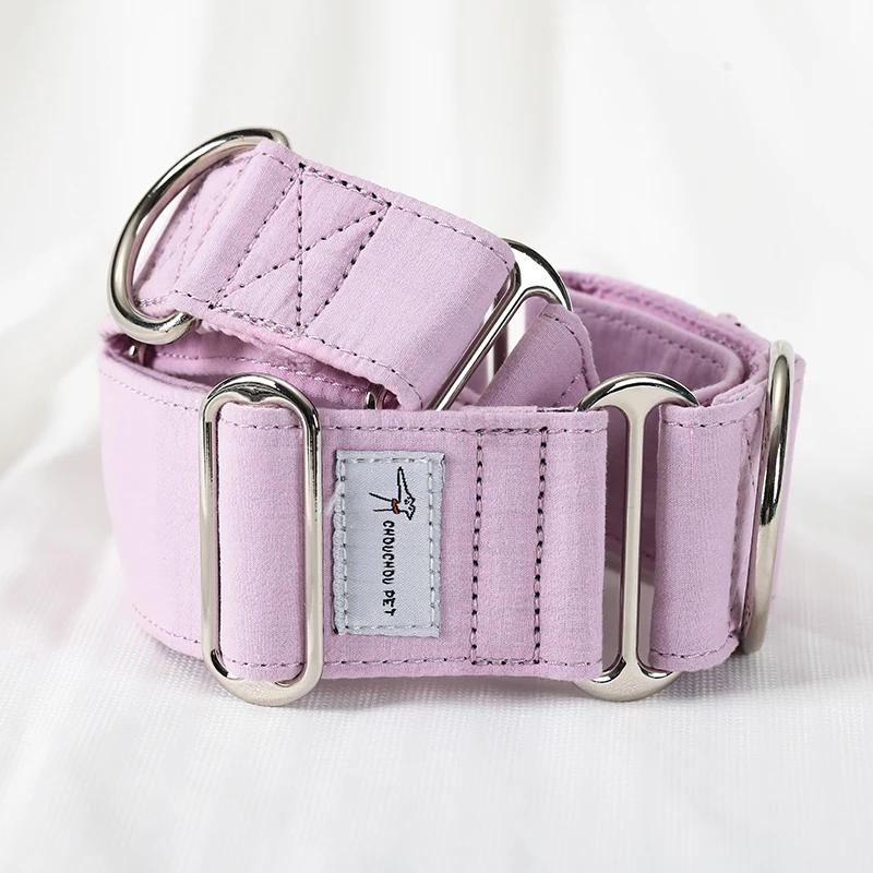 Italienisches Windspiel Whippet Martingale breites verstellbares Hundehalsband gemustertes Baumwollhalsband