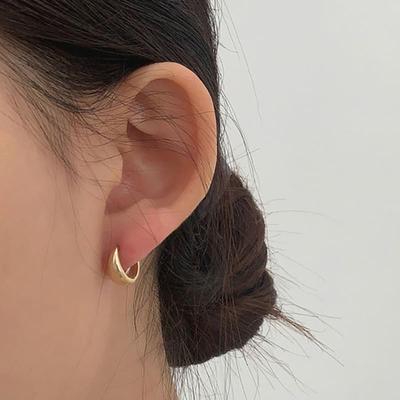 Revedej Silver925 Volume Ring Earrings (2color)