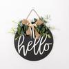 Welcome Sign, with Flower Decor Wear-Resistant Wreath, Front Door Welcome Wreath for Family Friends Co-Workers Garden Balcony