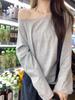 Autumn 2025 Women's Versatile Off-Shoulder Long-Sleeve Top