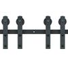 8FT Sliding Barn Door Hardware Kit, 330LBS Heavy Duty Barn Door Track Kit for Double Doors, Fit 3.7-4.3FT Total Wide and 1.3"-1.8" Thick 2 Door Panel,