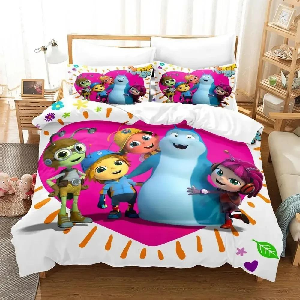 Beat Bugs Bedding Set Single Twin Printed Bed Set With Pillowcase Bed Duvet Cover Soft Single Double Queen Super King Size