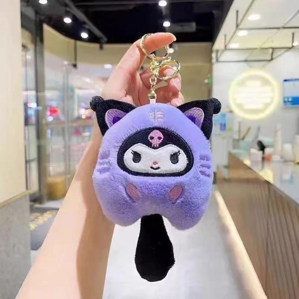 Hot Sanrio Cute Plush Stuffed Toy Keychain Anime Peripheral Kuromi Backpack Hanging Chain Holiday Gifts For Boys And Girls