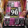 90Th Birthday Celebration Four Seasons Blanket Customized With Your Name Lightweight And Warm Perfect Gift For Home Office Camping Sofa Travel Beach