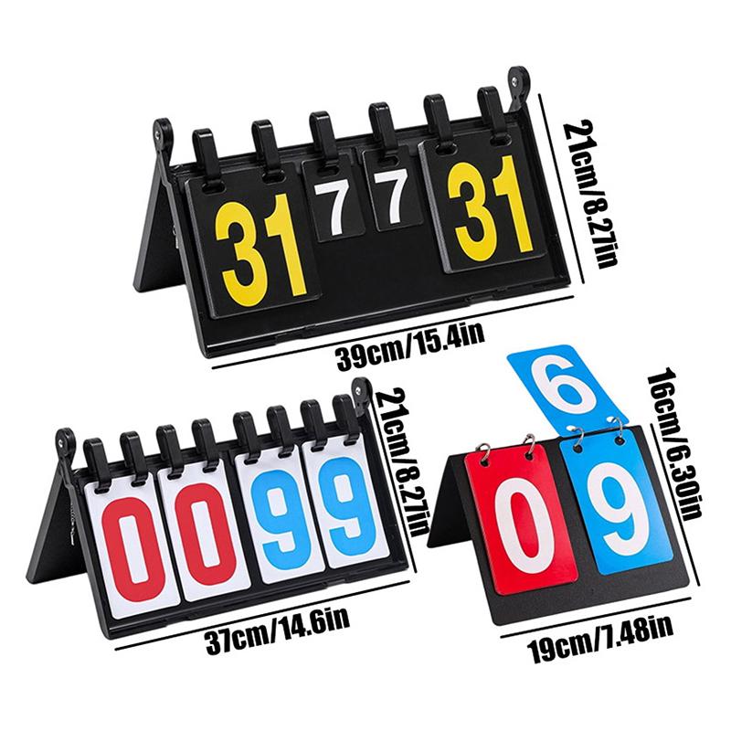 Professional Abs Badminton Football Volleyball Competitions 4 Digit Portable Multi Sports Scoreboard Table Flip Scoreboard