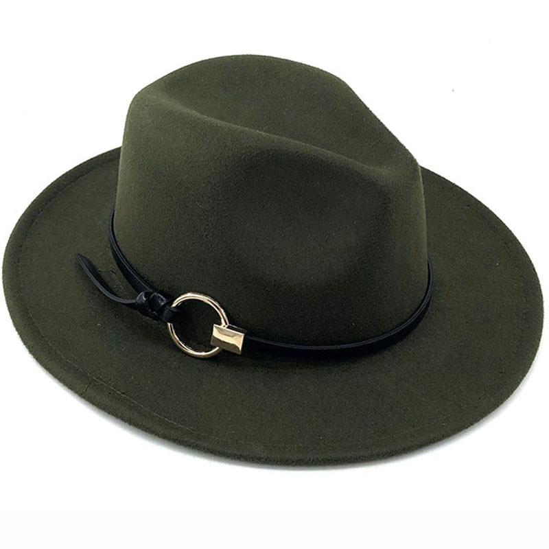 Einfache Wolle Frauen Outback Fedora Hut Für Winter Herbst ElegantLady Floppy Cloche Breite Krempe Jazz Caps Größe 56-60CM