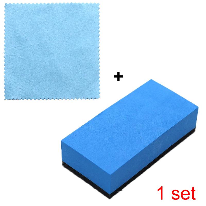 Car Ceramic Coating Sponge Applicator Glass Nano Wax Coat Sponge Pads Blue Square Sponge Cloth Car Cleaning Accessories