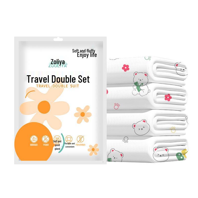 Hotel-Style Disposable Duvet & Pillow Cover Set - Available in Three or Four Pieces for Travel