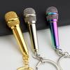 Microphone Pendant Keychain Simulation Mic Shaped Keyring Fashionable Bag Charm Stylish Accessory for Music Lovers