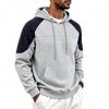 Autumn Winter Heavyweight Hoodie Men Patchwork Knitted Hooded Sweatshirt Loose Casual Pull On Hoodies Man Streetwear Sweatshirts