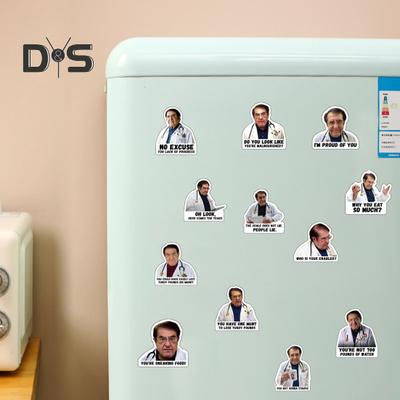 12Pcs Doctor Fridge Magnet Weight Loss Guideline Sticker Motivational Diet Helper Microwave Oven Whiteboard Refrigerator Magnet Home Office Kitchen