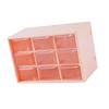 Desktop Storage Box Dust Proof Plastic Multi Purpose with 9 Drawers Desk Stationery Organizer for