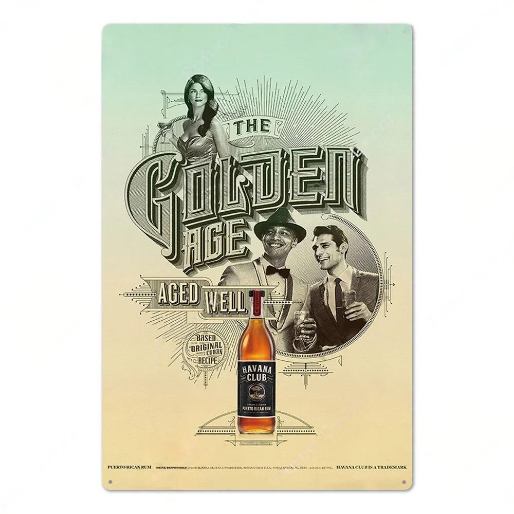 Havana Rum Vintage Tin Signs Metal Posters Decor Retro Plaque Stickers for Pub Club Man
