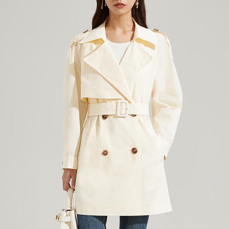 

Shetu Women s Casual Waist-Cinching Trench Coat M