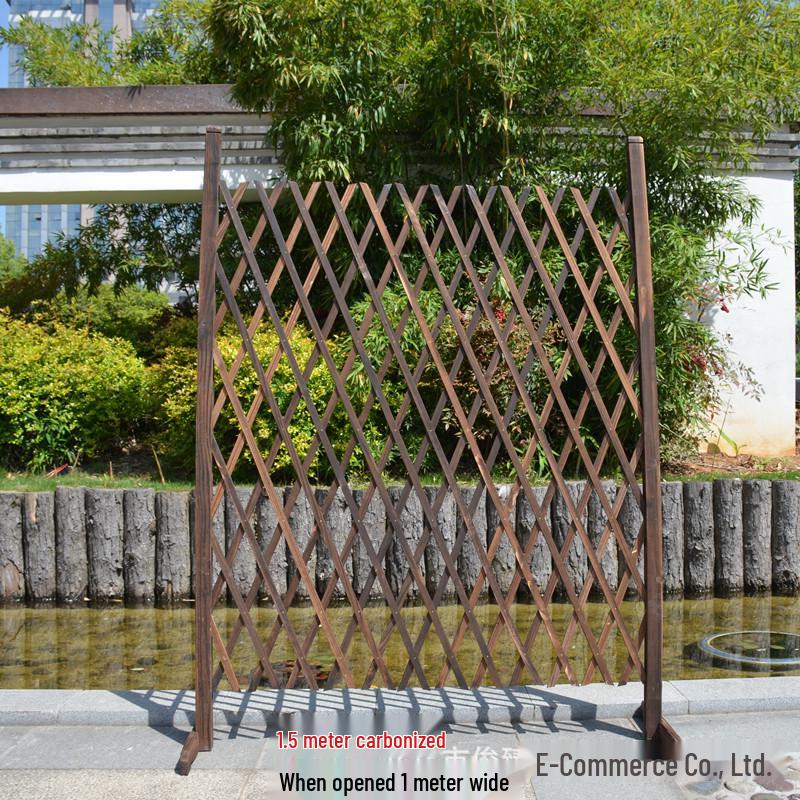 Carbonized Anti-Corrosion Expandable Wooden Fence for Garden, Wedding, or Photography Background