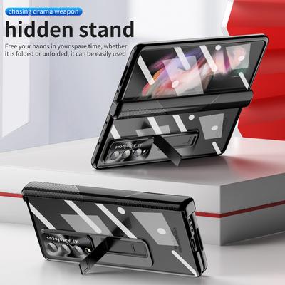 Vollständiger Schutz durch klare Glasfolie für Samsung Galaxy Z Fold 4 5g Fold4 Fold3 Fold 3 Ständerhalter S Pen Klapphülle