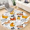 1PC Dogs Puppies Office Round Area Rug, Mat Suitable For Office, Under Office Chairs Bedroom Living Room Home Decor, Room Deco