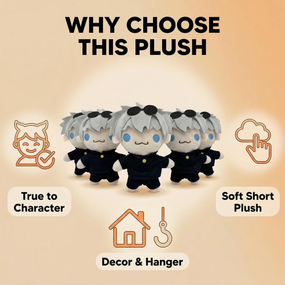 Anime Kawaii Puppe Gojo Satoru Plüschpuppe Weiches Süßes Hautfreundliches Material Kuscheltier Heimdekoration Kindergeburtstagsgeschenk Fans