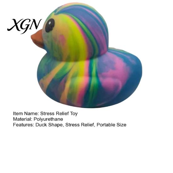 Gradient Duck Stress Relievers Rainbow Relief Toy, Slow Rise Colorful Squeeze Toy Soft Sensory Fidget Desk