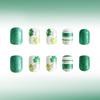 St. Patrick's Four-Leaf Clover Blinking Green Wearable Nails Set - 24 Detachable Pieces