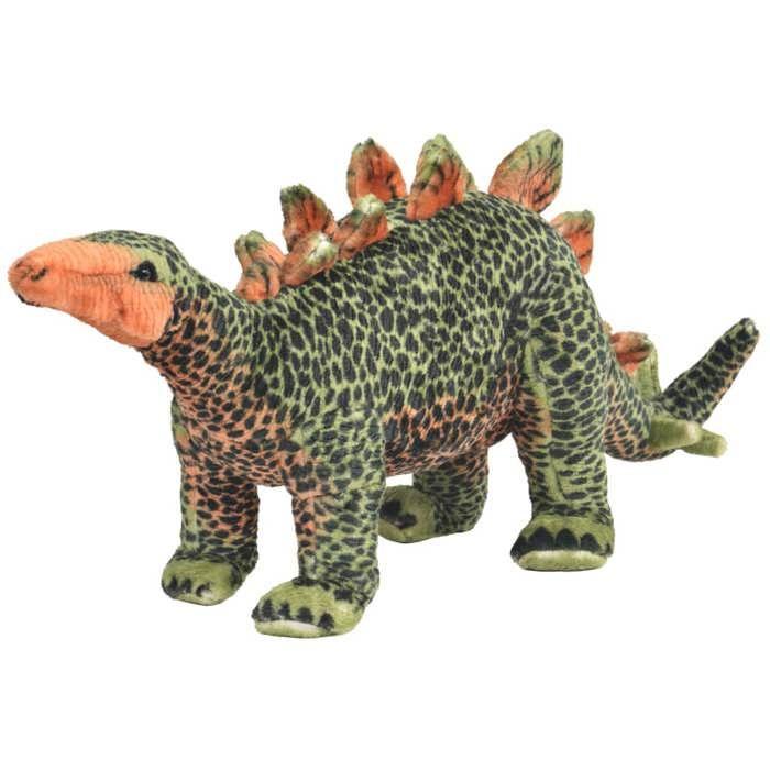VidaXL Jouet en peluche Dinosaure Stegosaurus Vert et orange XXL 91346