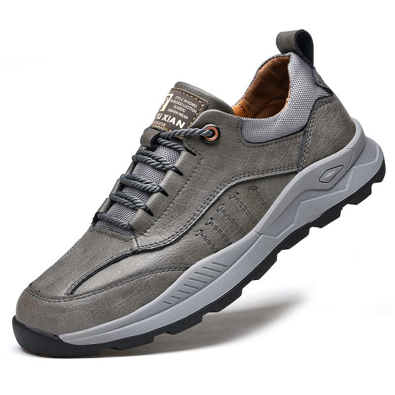 Autumn New Sports Casual Men's Shoes Genuine Leather Breathable Outdoor Hiking Shoes Fashion Fashion Shoes Men