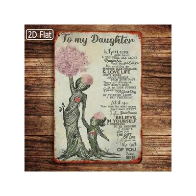 Motivational Metal Wall Art Poster for Daughter Inspirational Quote Gift
