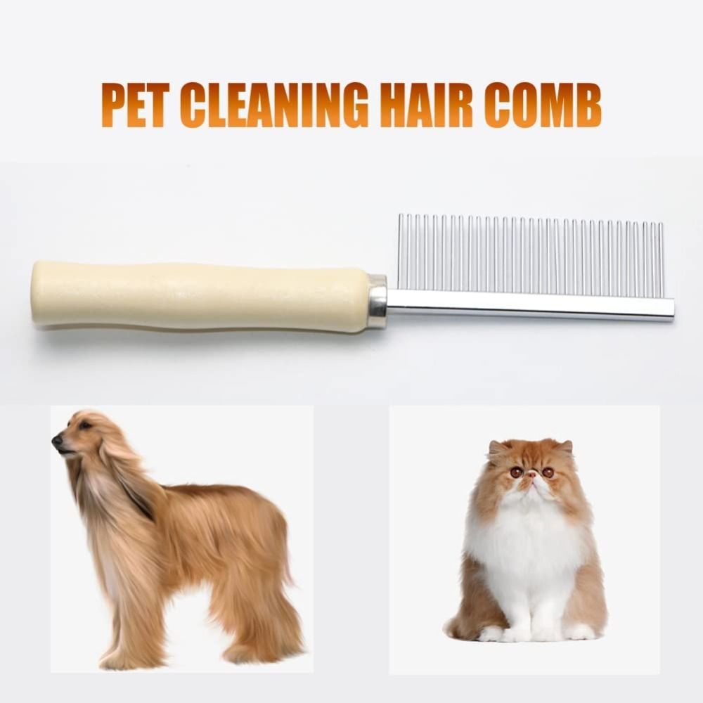Round Comb Needle Wooden Handle Grooming Comb Practical Pet Cleaning Comb Cat Comb