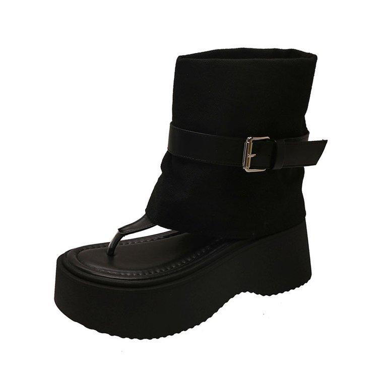 Small thick-soled toe Roman cool boots women's summer 2025 new muffin open-toed sandals