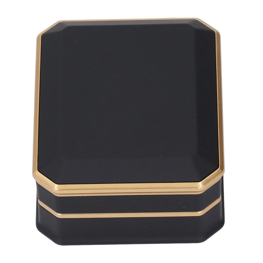 Matt Svart Halsbandsask LED-Ljus Sammet Interiör Smycken Halsband Hänge Förvaring Displayfodral