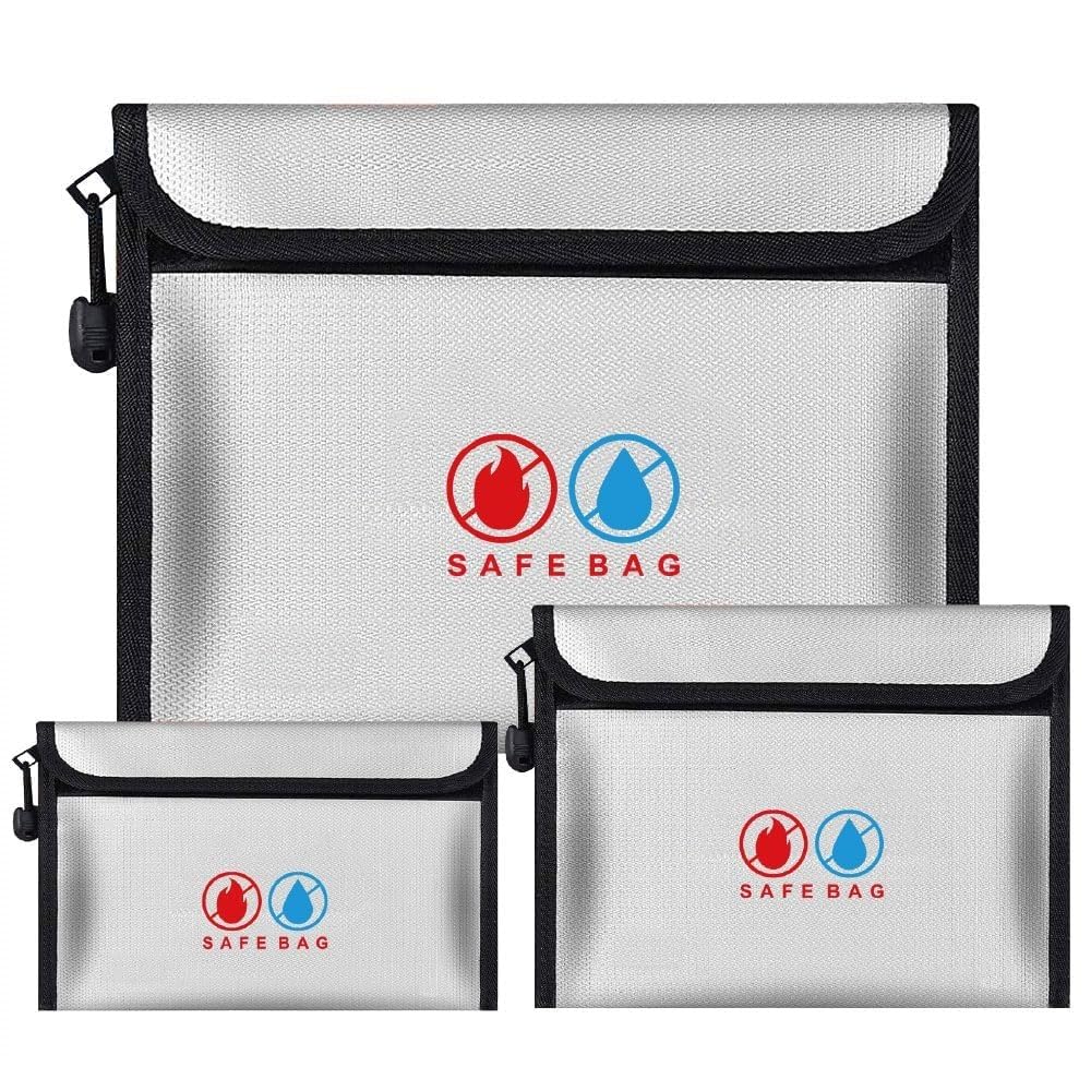KAIRYAL Fireproof Fireproof Fireproof Disaster Fireproof Storage Home Large Can Store Collection Fireproof Storage Case Set of Bag, Case, Safe,