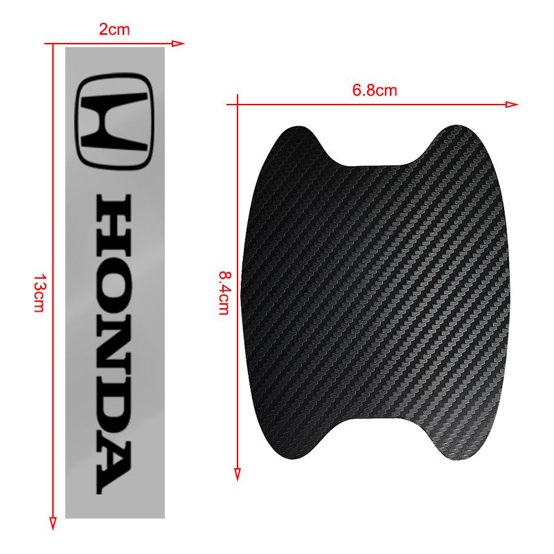 Car Door Sticker Carbon Fiber Scratches Auto Handle Protection Film For Honda Fit Mugen Insight Type S R VTEC Modulo Vezel SiPilot Fit XRV CRV HRV Dio