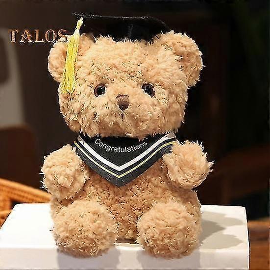 Cartoon Bear Doll Graduation Gift Soft Fluffy Washable with Hat Decor Doctor Animal Plush Toy Graduation Party Cake Topper Bouquet Decoration Prop