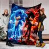 1pc Sonic5 Theme Soft Flannel Throw Blanket - Digital Print, Polyester, Cozy for All Seasons, Perfect for Outdoor, and Travel