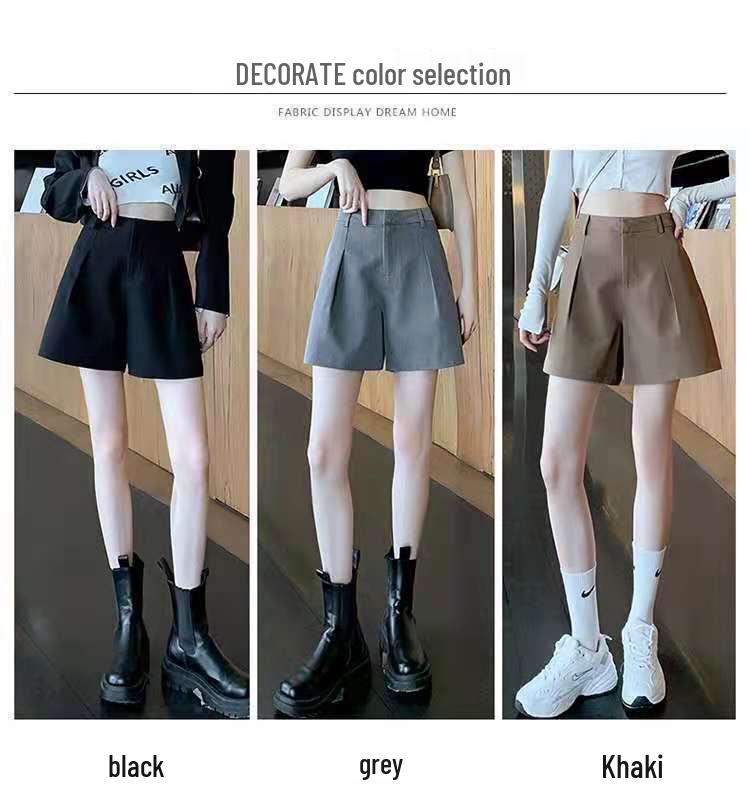 Women's Summer Black A-Line High Waist Casual Sport Shorts, 2023