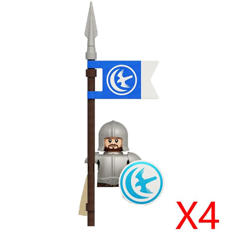 Military Building Blocks Solider Figures Gifts Toys Movie Science Fiction Series Medieval Knight Legion Weapons Shield Flag MOC