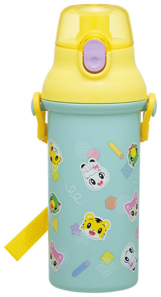Skater Direct Drinking Water Dishwasher Made In Shimajiro POP Children's Bottle, Plastic, 480ml, One-Push Opening, Safe, Japan, Design, PSB5SAN-A