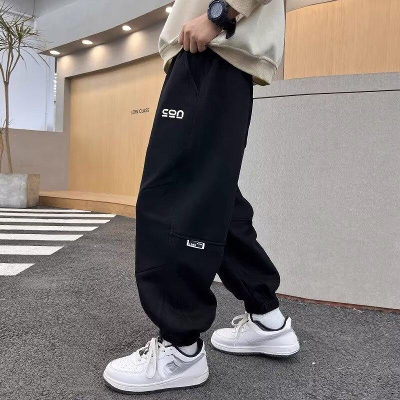 Boys' Trousers Spring and Autumn Sports Trousers Middle and Large Children Wick Trousers