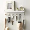 Wall-Mounted for Key Mail Holder Rack Shelf with 6 Hooks Tray