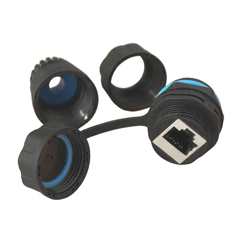 M23 RJ45 Cat6 Connector Simple Assembly Shielded RJ45 Cat6 IP68 Resistant Coupler Combines Two Ethernet Cables