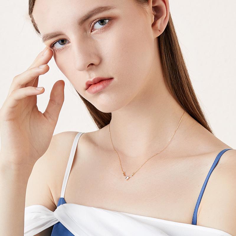 925 Silver Antler Clavicle Necklace for Women - Trendy Little Deer Pendant, Simple Christmas Gift