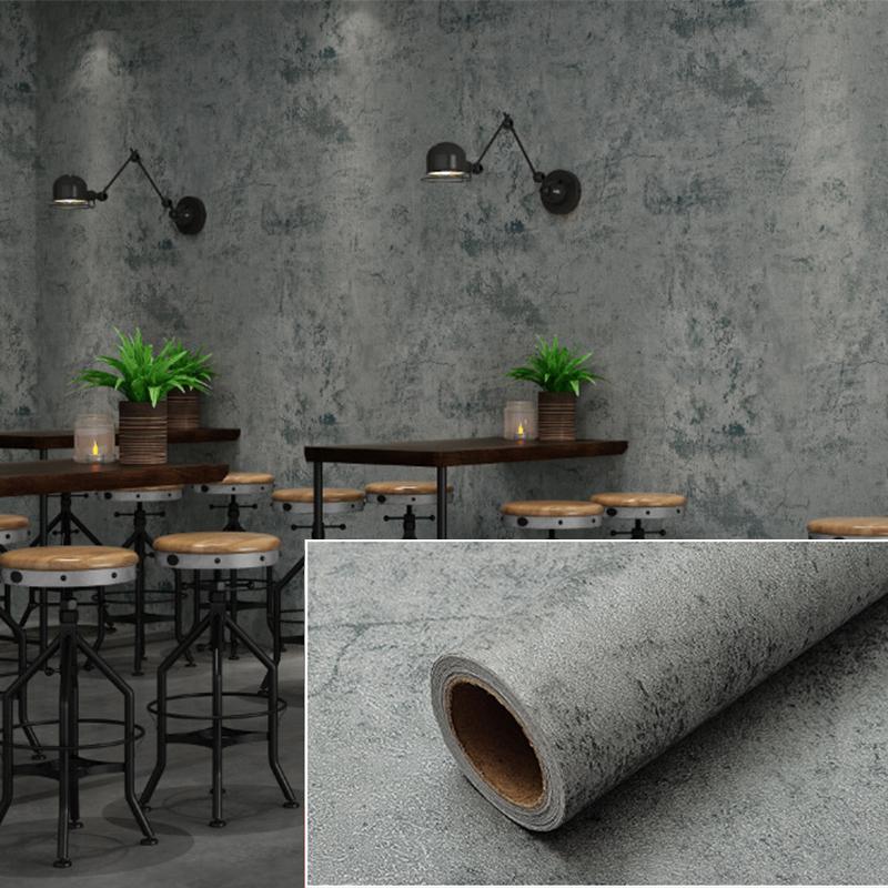 1PC Waterproof Removable Wallpaper Self-Adhesive Wallpaper Cement Gray Self-Adhesive Contact Paper