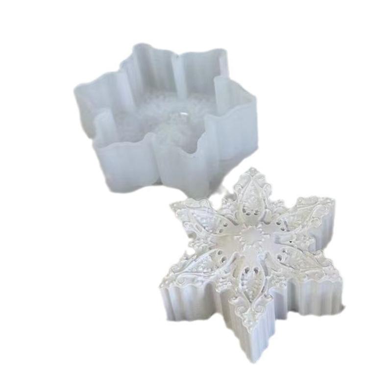 Schneeflocken-Silikonform, DIY-Epoxidharz-Formen, Tischdekorationsform, Duftkerzen- und Gipsherstellungswerkzeug, leicht zu reinigen