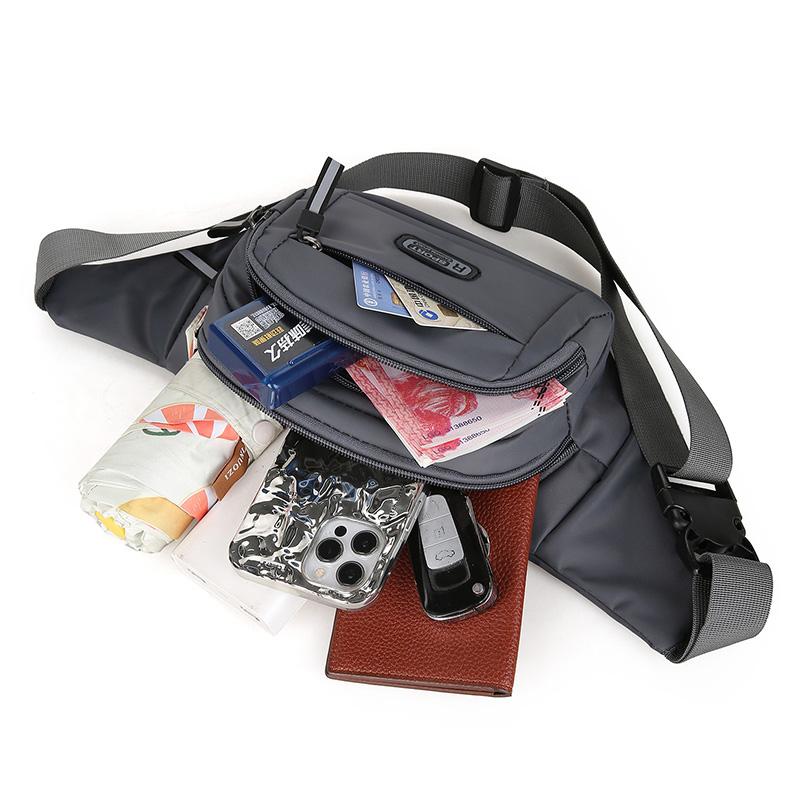 Men Nylon Fanny Waist Packs Unisex Fit Waistpack Mobile Sports Outdoor Running Anti Theft Ultra Thin Invisible Waist Bag
