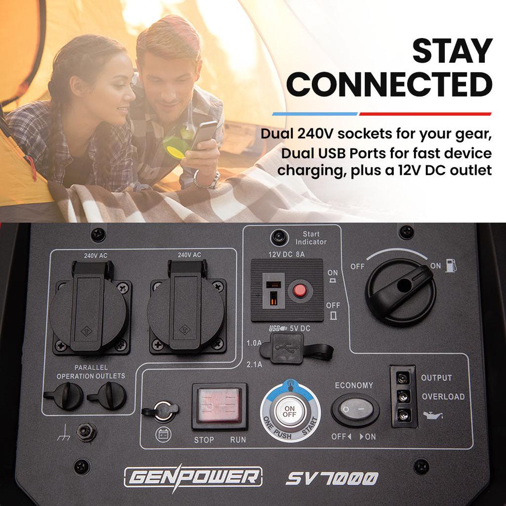 Generators Genpower Inverter Generator 4500W Max 3500W Rated Quiet Petrol Portable For Motorhome Camping Home Backup