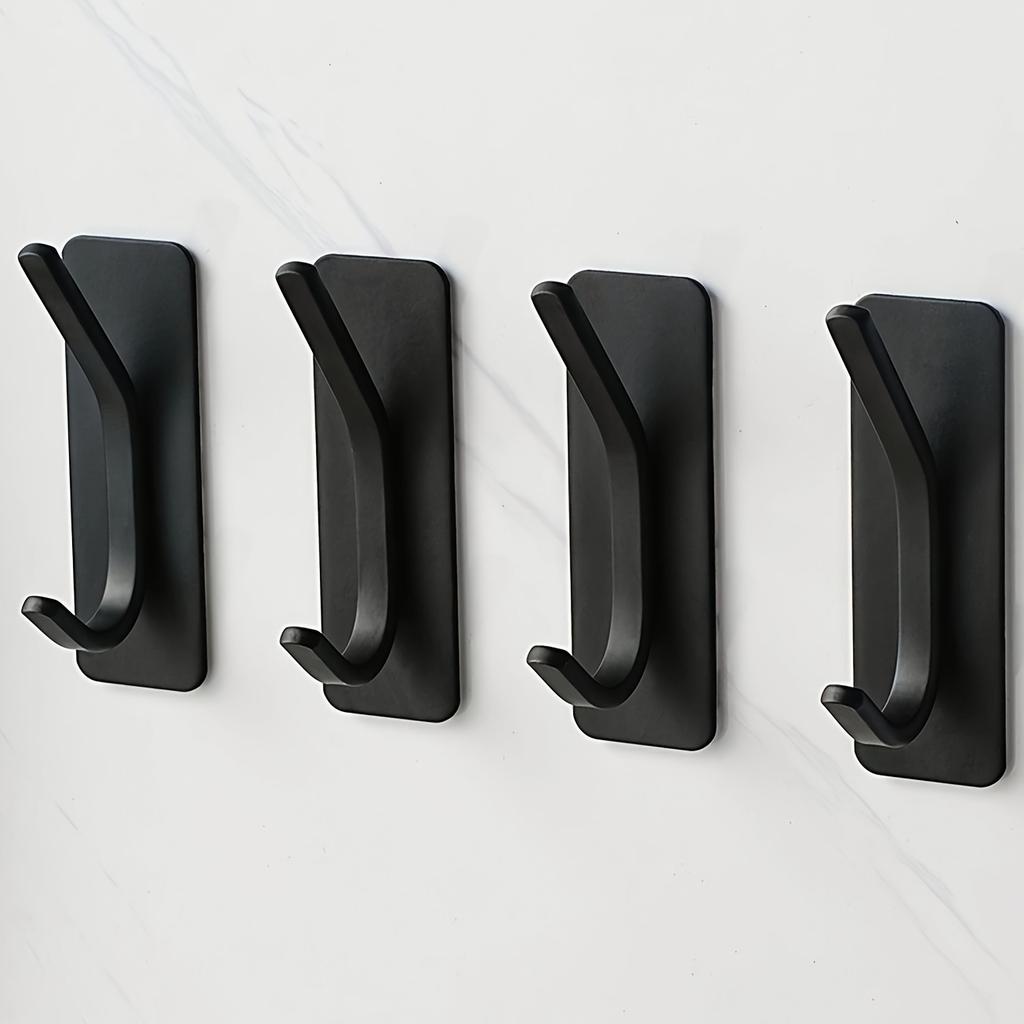 4pcs, No Drilling Required, Adhesive Hook for Clothes,Towels,Bath Towels, Bathrobes, Hats, Keys, Hooks, Bathroom, Toilet, Bedroom, Dormitory, Kitchen