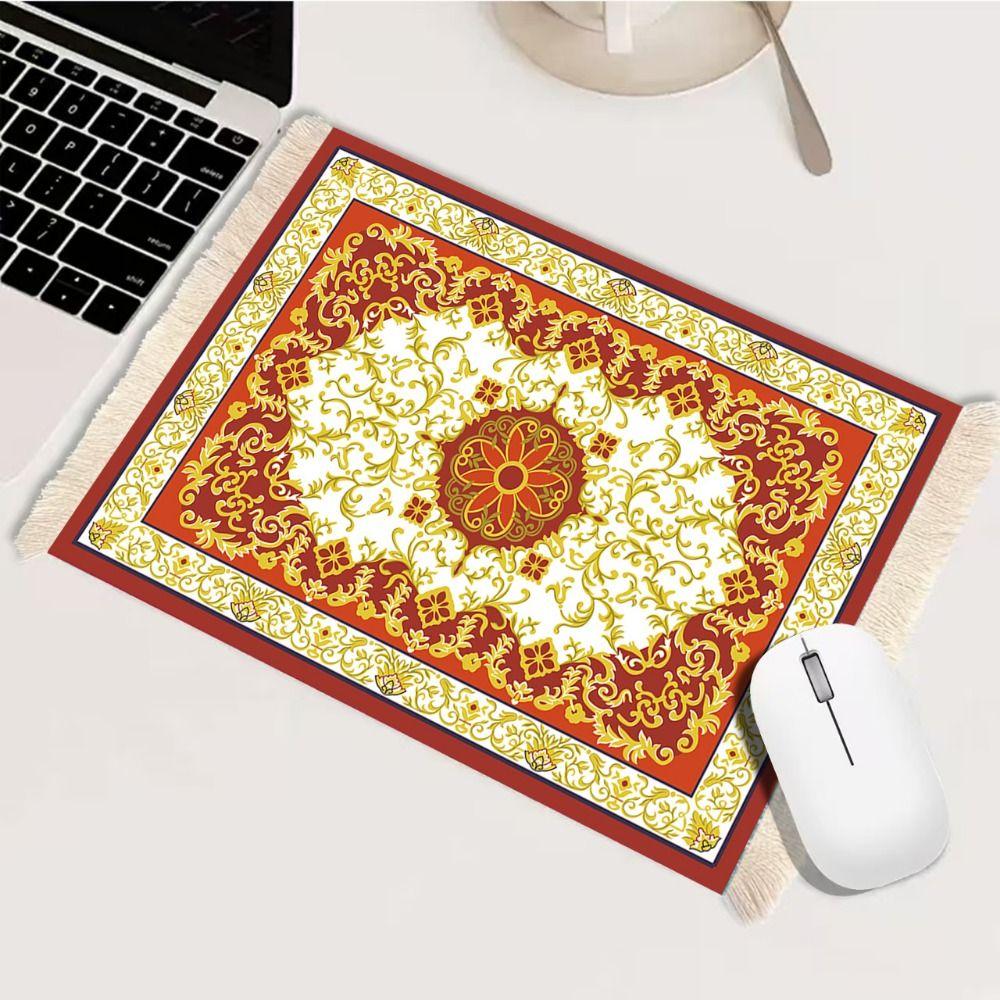 Bohemia Persian Mouse Pad with Tassel Computer Table Mat Multifunctional Desk Mat  Gaming Setup