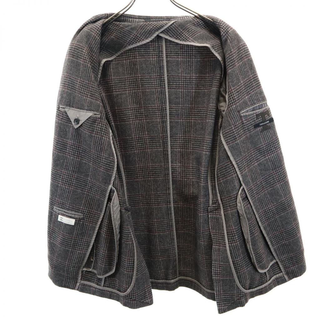 TAGLIATORE made in Italy Check Pattern wool blend tailored jacket 50 Gray Men's Used