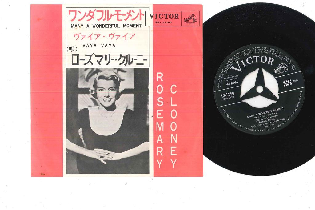 7inch Record ROSEMARY CLOONEY - Many A Wonderful Moment / Vaya Vaya SS1250 VICTOR 1960 Japan Pop Used