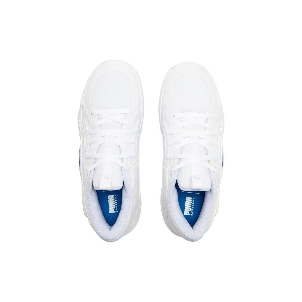 Puma Court Rider Fashion Versatile Non-Slip Durable Breathable Low-Top Basketball Shoes Men sneaker White Blue 378051-03